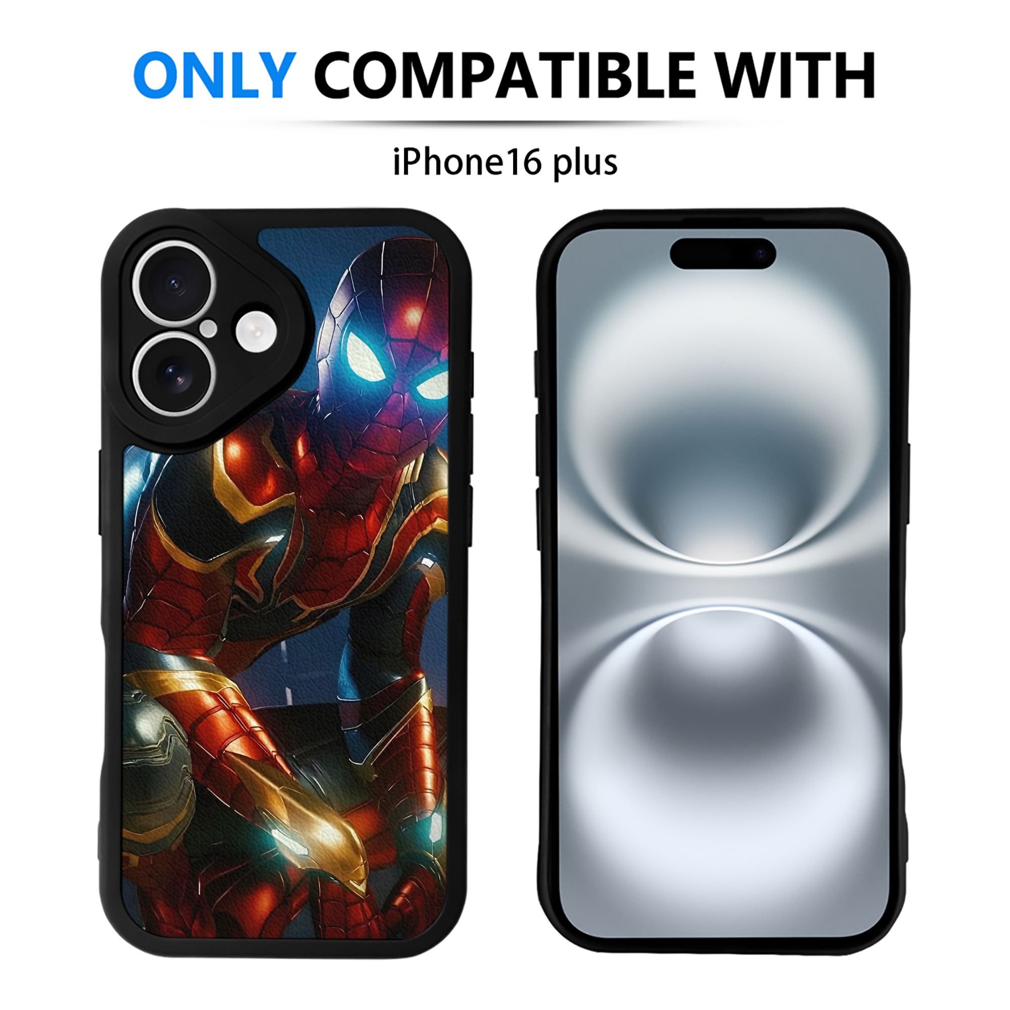（画像用） Spider Man スパイダーマン 【iPhone 16シリーズ対応】シリコンスマホケース（レザー調） 材質：シリコン